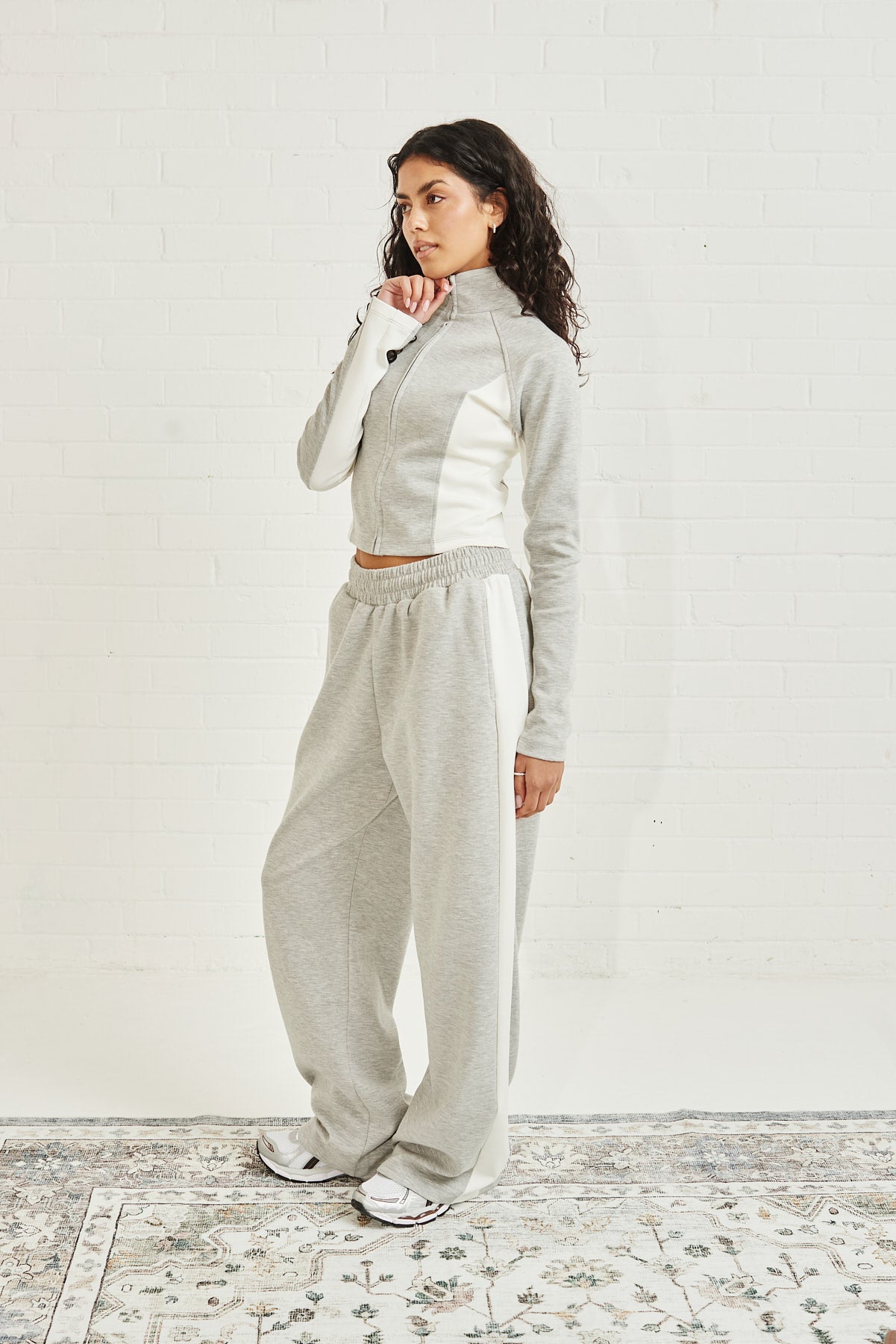 Soft Touch Panelled Jogger - Grey